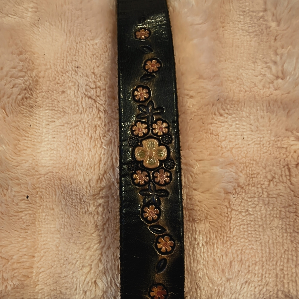 Floral Embellished Black Belt